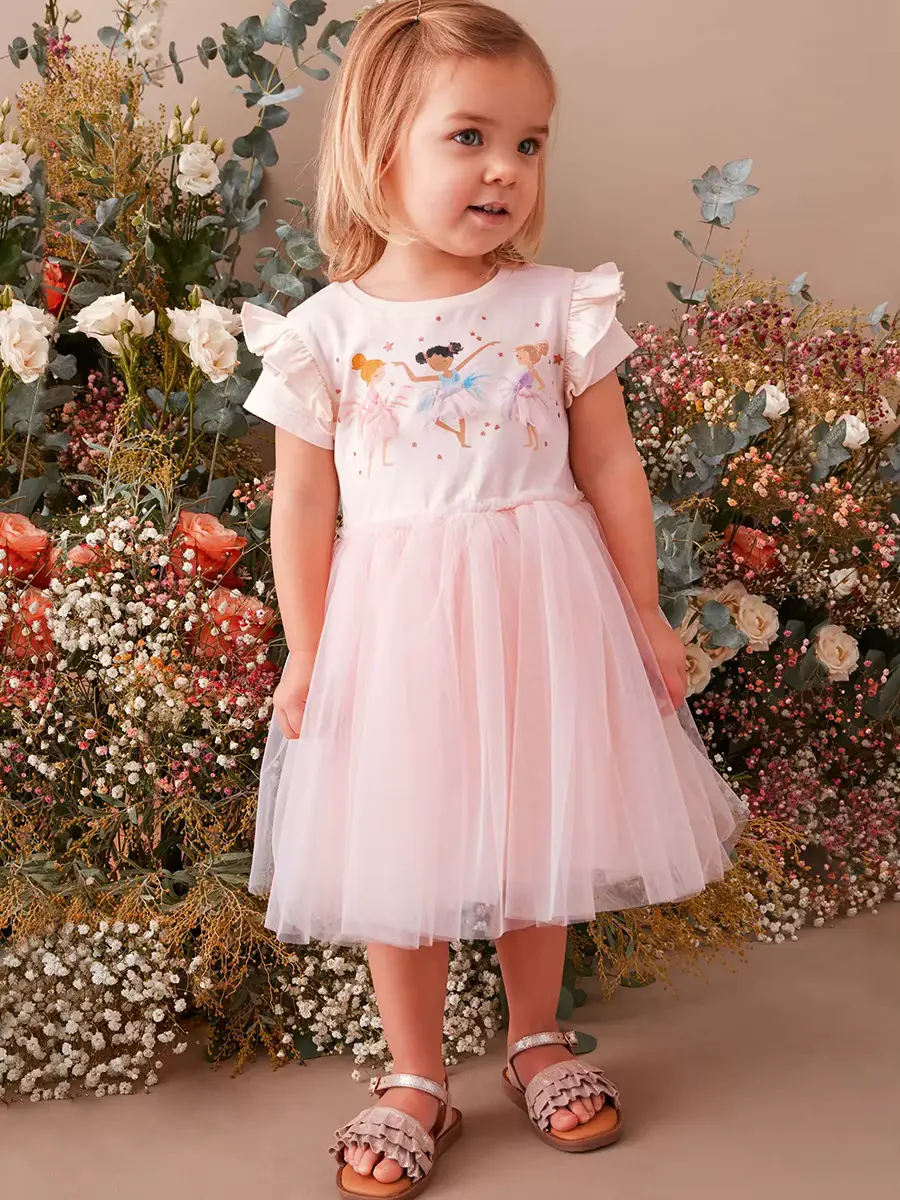 Girls Cotton Cartoon Printed Princess Dress 100 Sleeveless Mini Wholesale product image 2