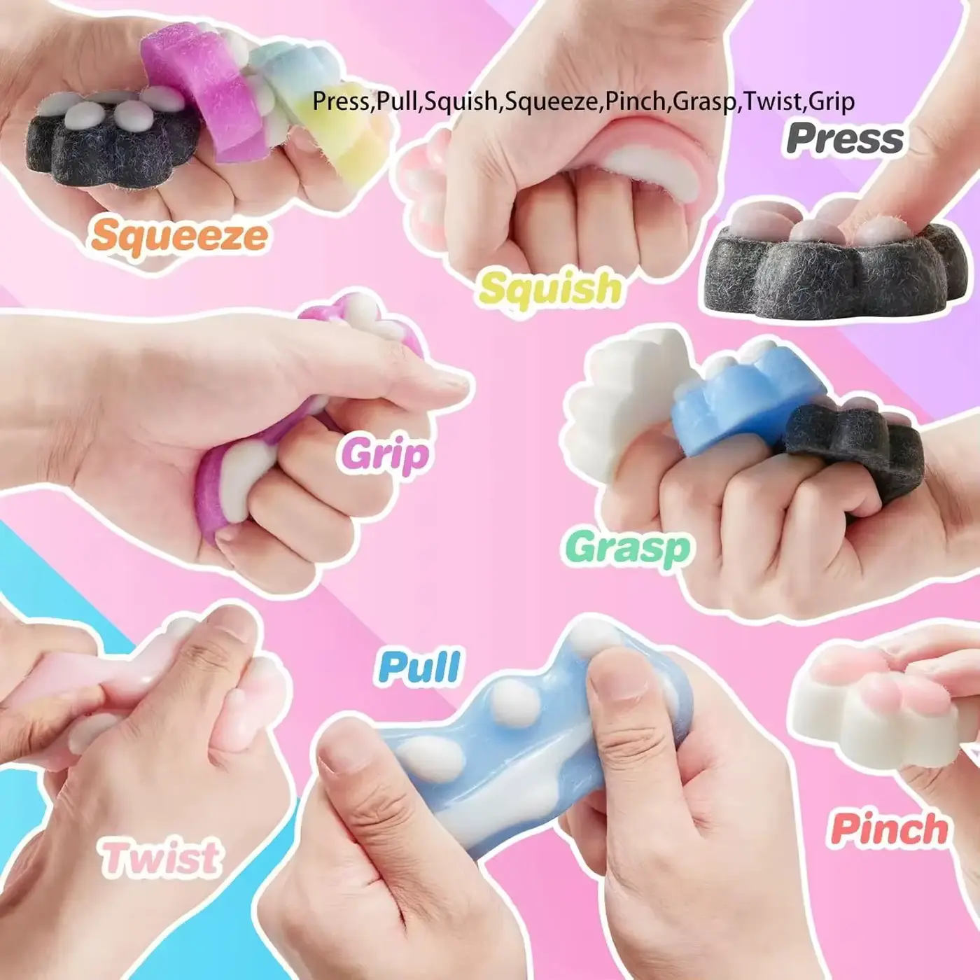Handmade Latex EVA Silicone Plastic Flocking Cats PAW Stress Educational Wholesale product image 3