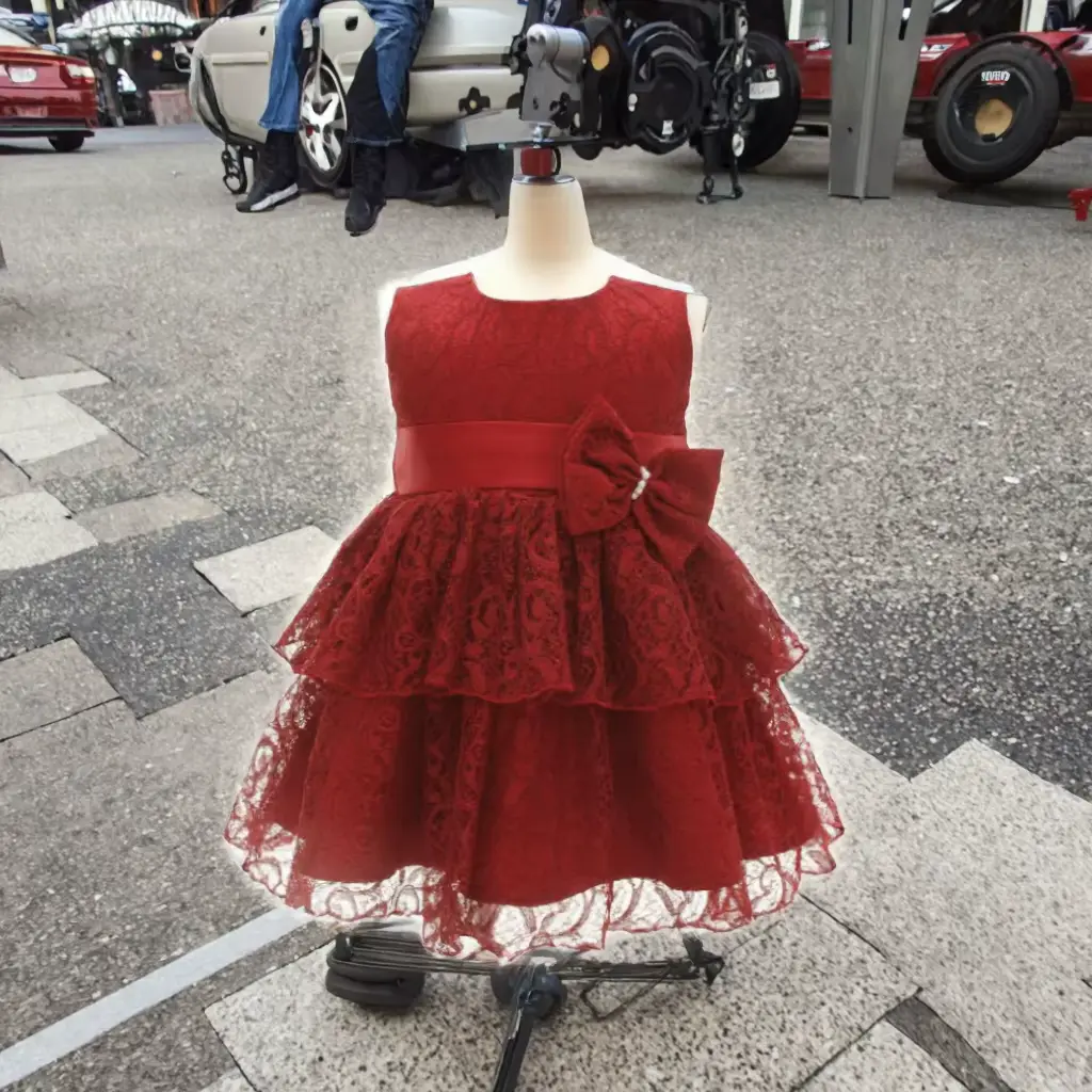 Dress Flower Girl Christening Gown Baptism Crocheted Lace Sweet Wholesale product image 3