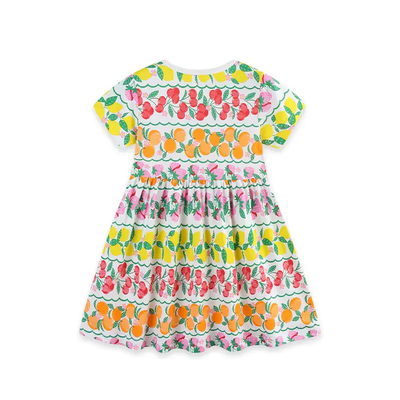 Girls Cotton Cartoon Printed Princess Dress Fruit Knitted Soft Wholesale product image 2