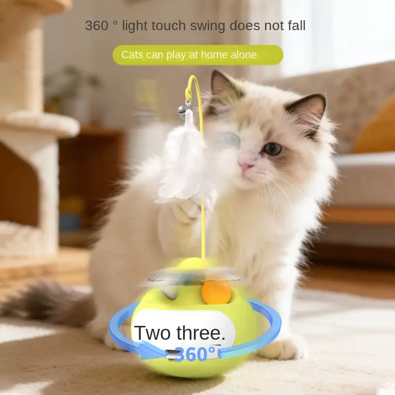 CAT Roly-poly Classic Feather Wands Catnip Balls Rotating Toys Educational Wholesale product image 3
