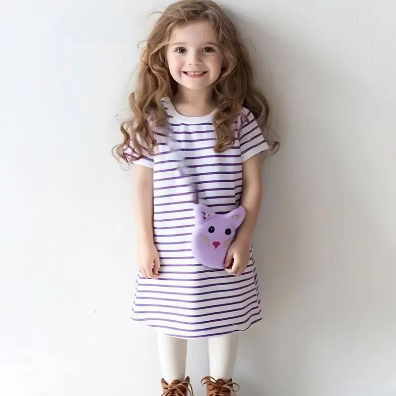 Girls Cotton Cartoon CAT Princess Dress Crocheted Sweet Short Wholesale