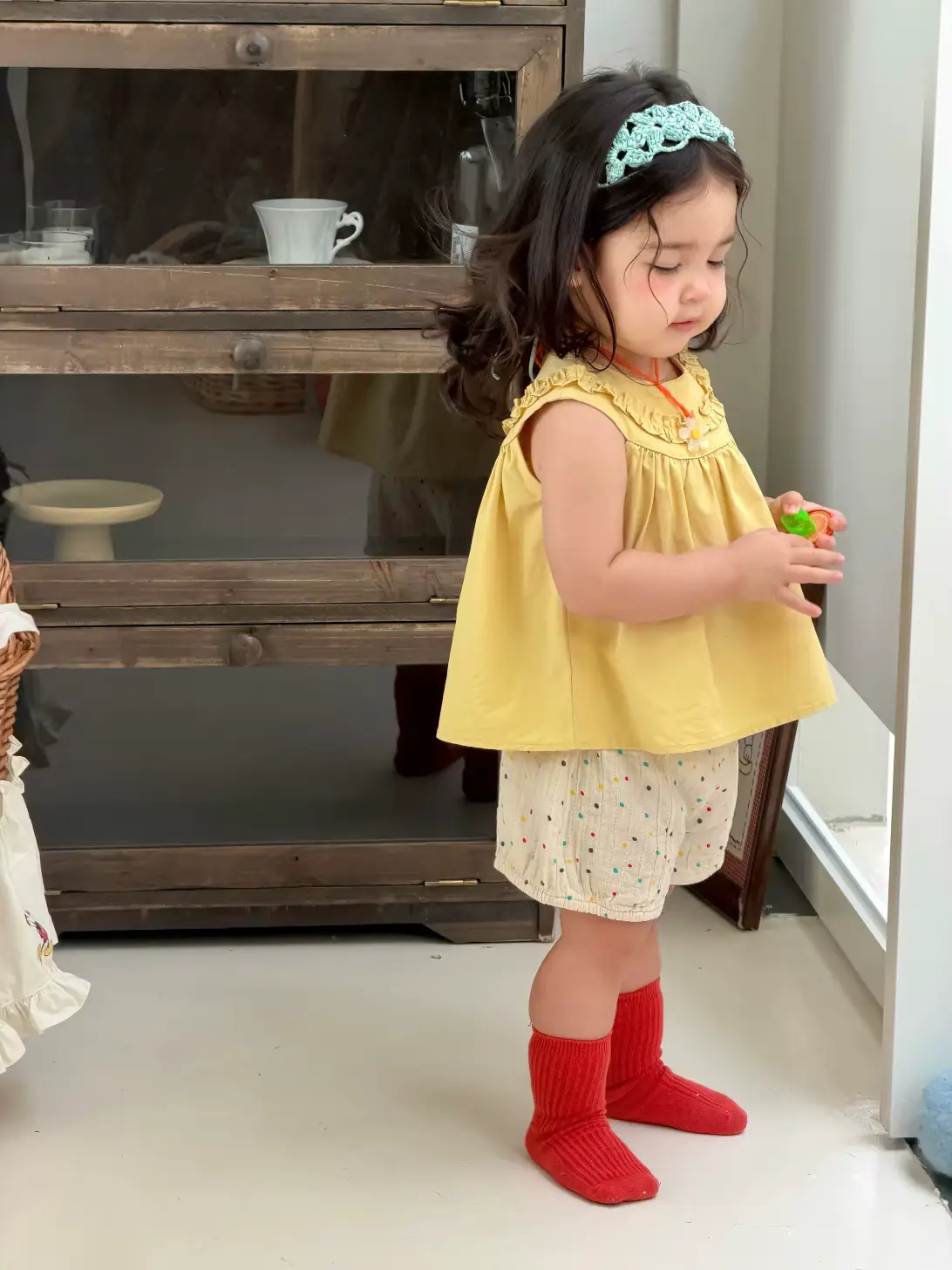 Girls Cotton Shorts SET Sweet DOT Soft Lace Short Wholesale product image 3