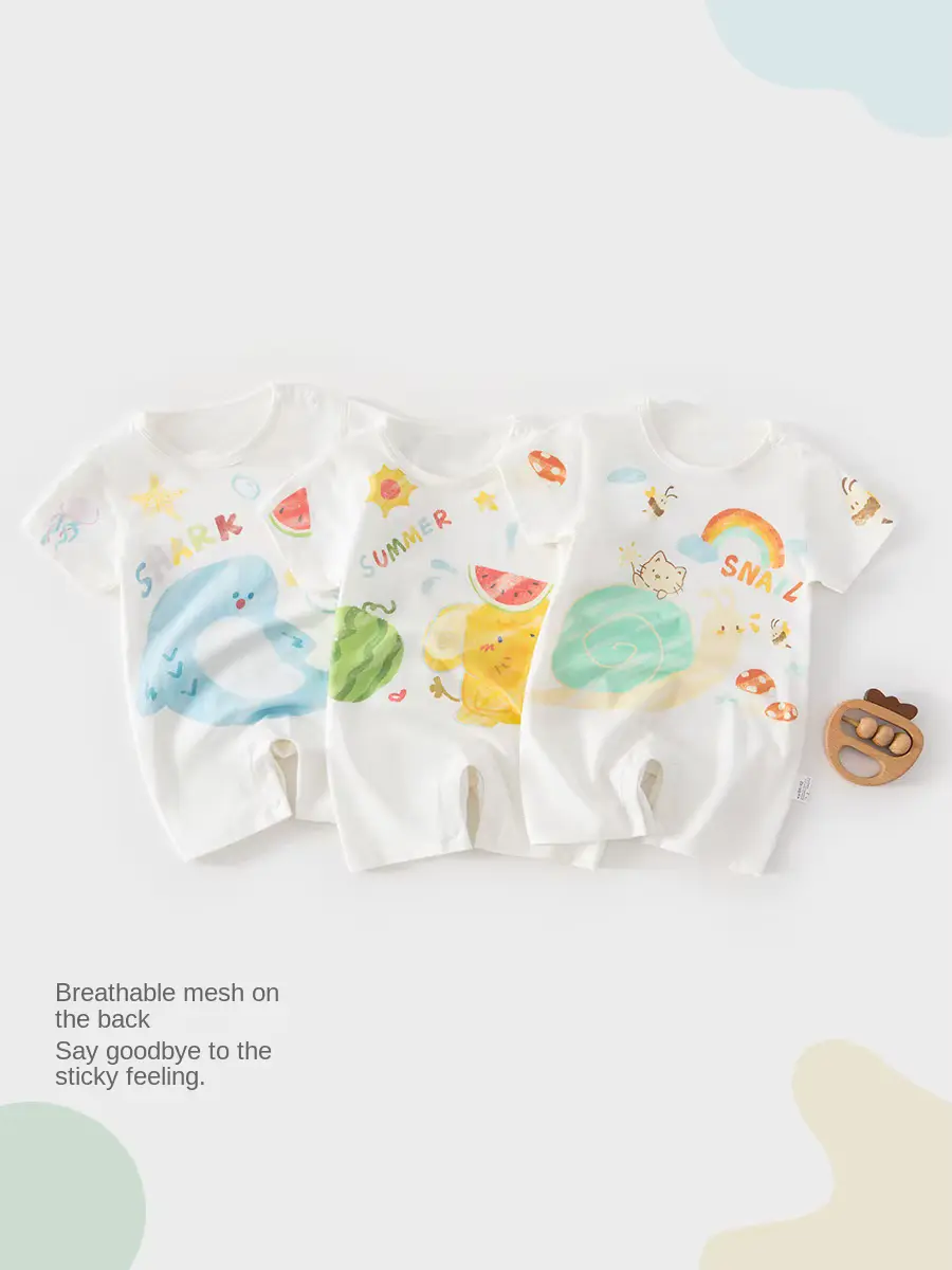 Cotton Onesie Thin BOY Regular Sleeve Newborn Clothes Soft Clothing Wholesale