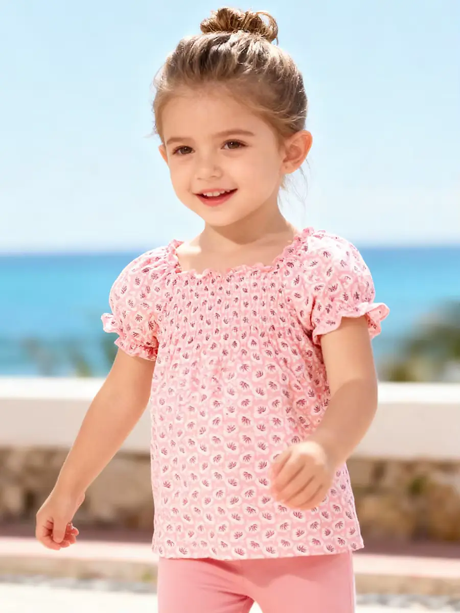 Girls Cotton T-shirt Short Sleeve Silk O-neck Washable Worsted Wholesale product image 2