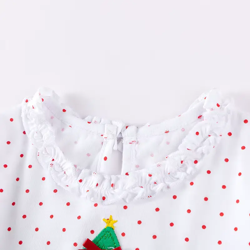 Girls Cotton Mesh Princess Dress Christmas Tree Design Polka Wholesale product image 2