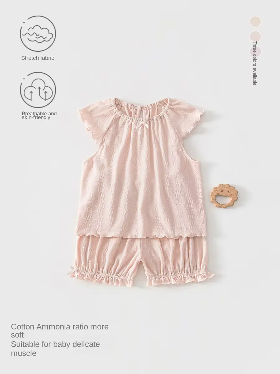Girls Cotton Shorts SET Outfit Short Sleeve Thin Infant Wholesale product image 2