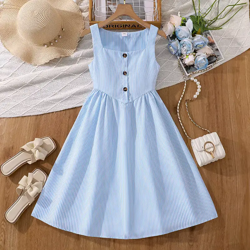 Girls Cotton Dress FOR Essentials Sofia Grainge Crocheted Solid Wholesale product image 2