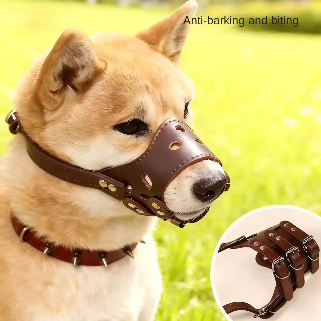 Leather DOG Muzzle Anti-bite Anti-eating Mask FOR Large Dogs OEM Wholesale