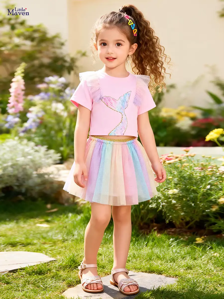 Girls Cotton Print Animal Dress Skirt SET TWO Piece Wholesale