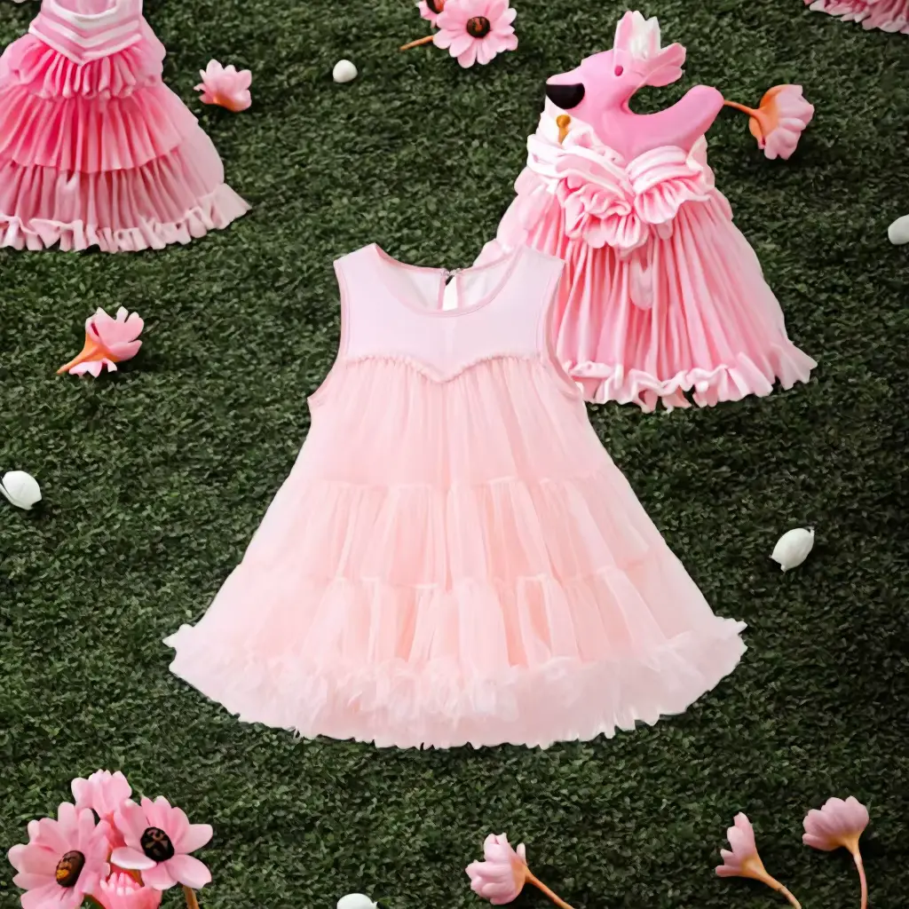 Girls Mesh Princess Dress Sleeveless Spaghetti Strap A-line With Wholesale product image 3