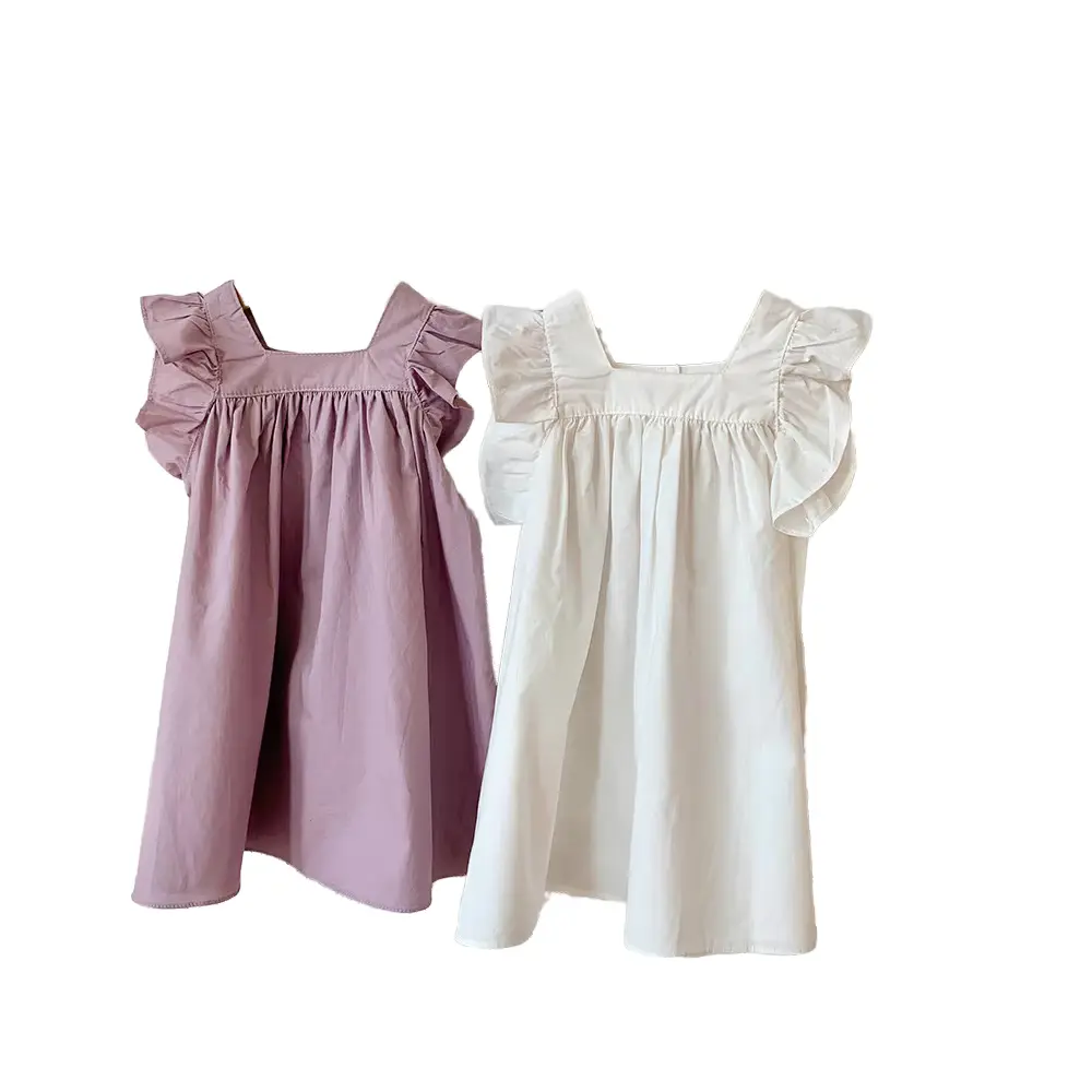 Cotton Princess Dress Sweet Factory Wholesale Korean Sleeveless Solid product image 3