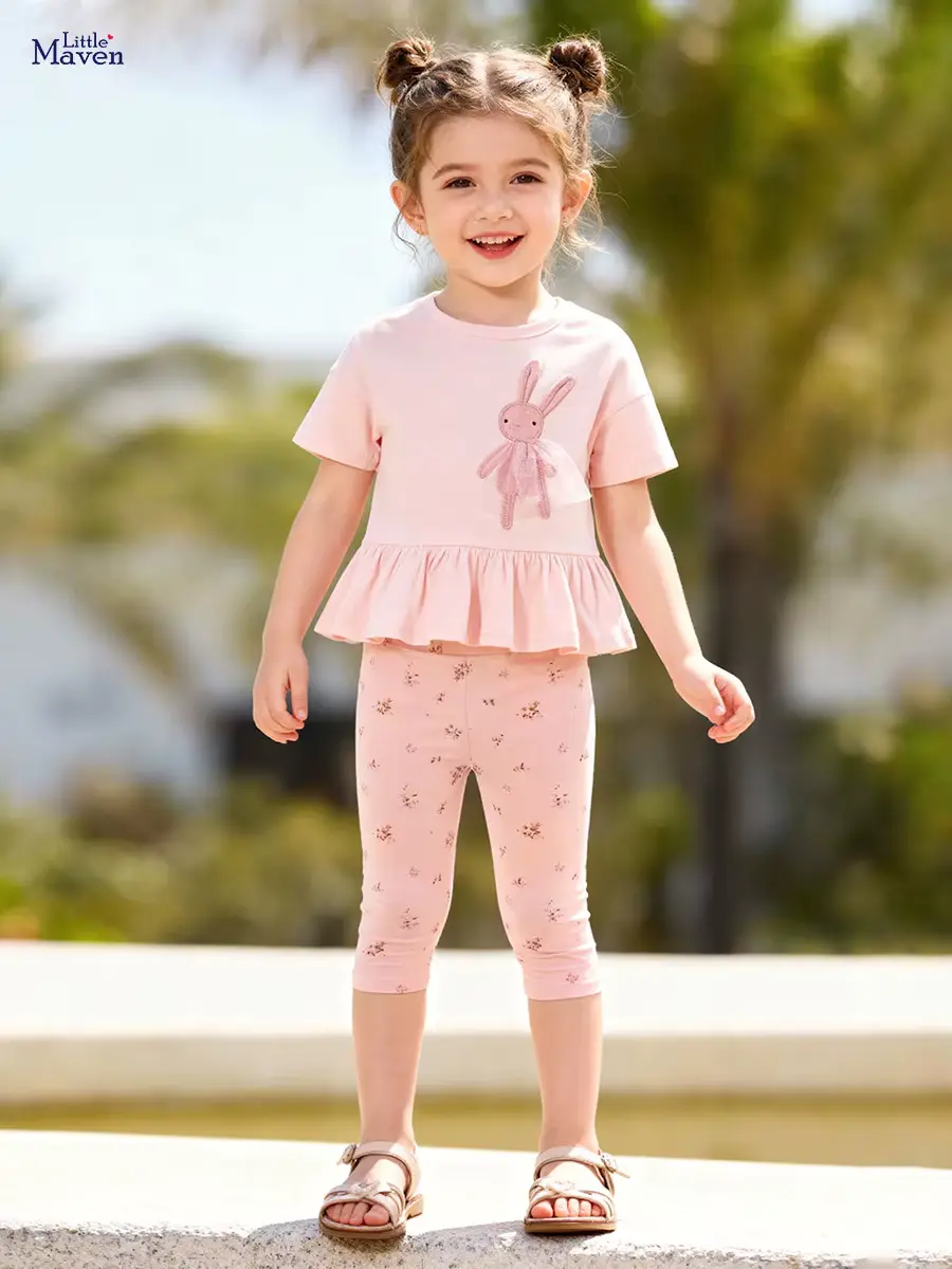 Girls Cotton Cartoon Print T-shirt SET 2026 Arrival Wear Wholesale
