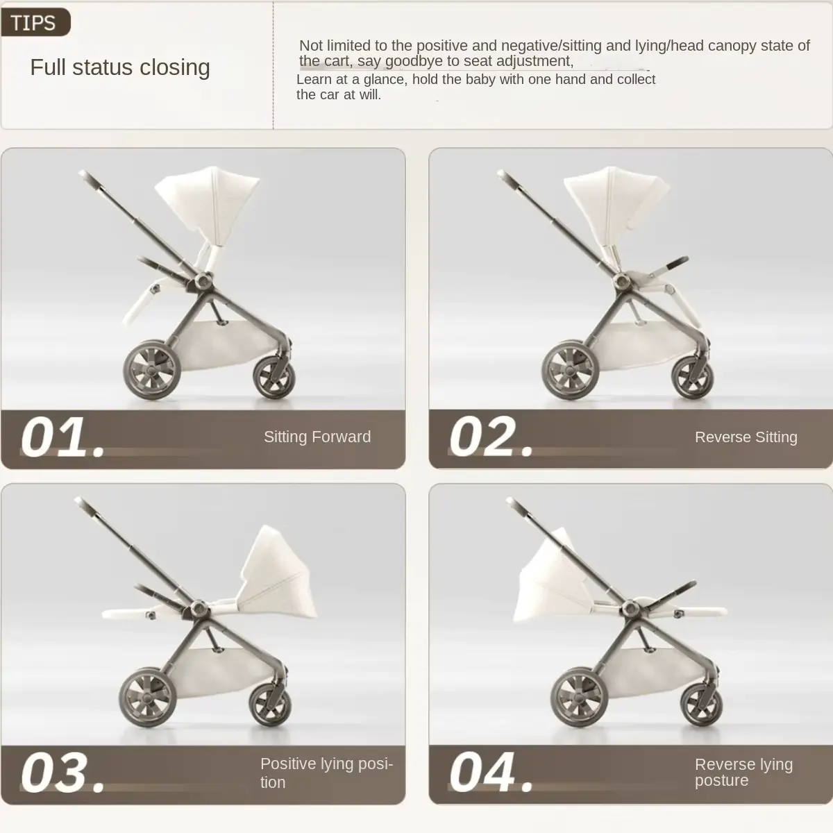 Newborn Pram Sit-lie Lightweight Aluminum Alloy Frame Full Auto-fold OEM Wholesale product image 3