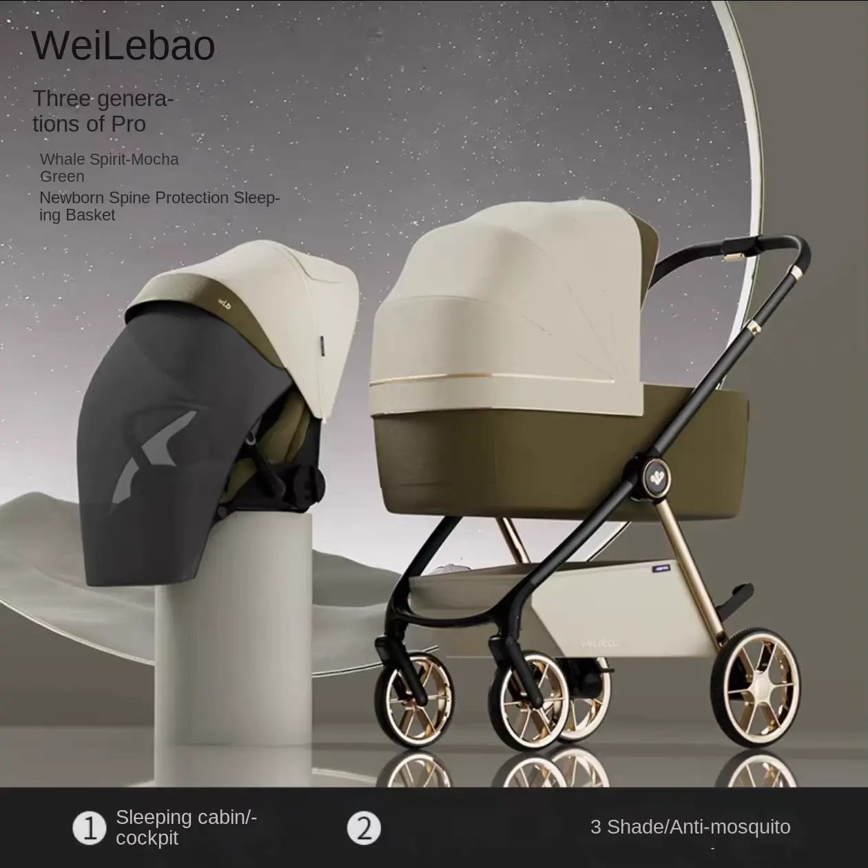 Travel System Stroller-foldable Aluminum Alloy Frame Wheels 0-3 Years Stroller Wholesale