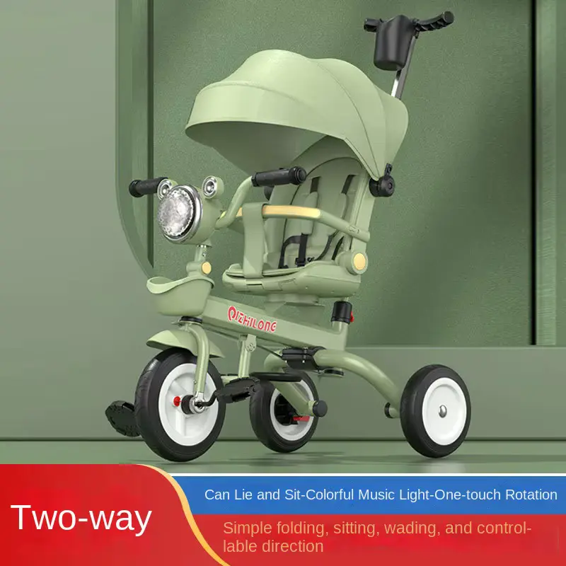Stroller Stock Wholesale Tricycle Wheel Metal Multi-function Folding Infant
