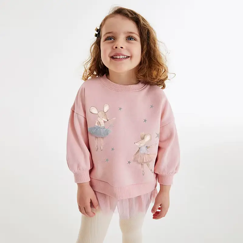 Girls Cotton Mesh Cartoon Long Sleeve Fabric Softened Pattern Clothing Wholesale product image 3