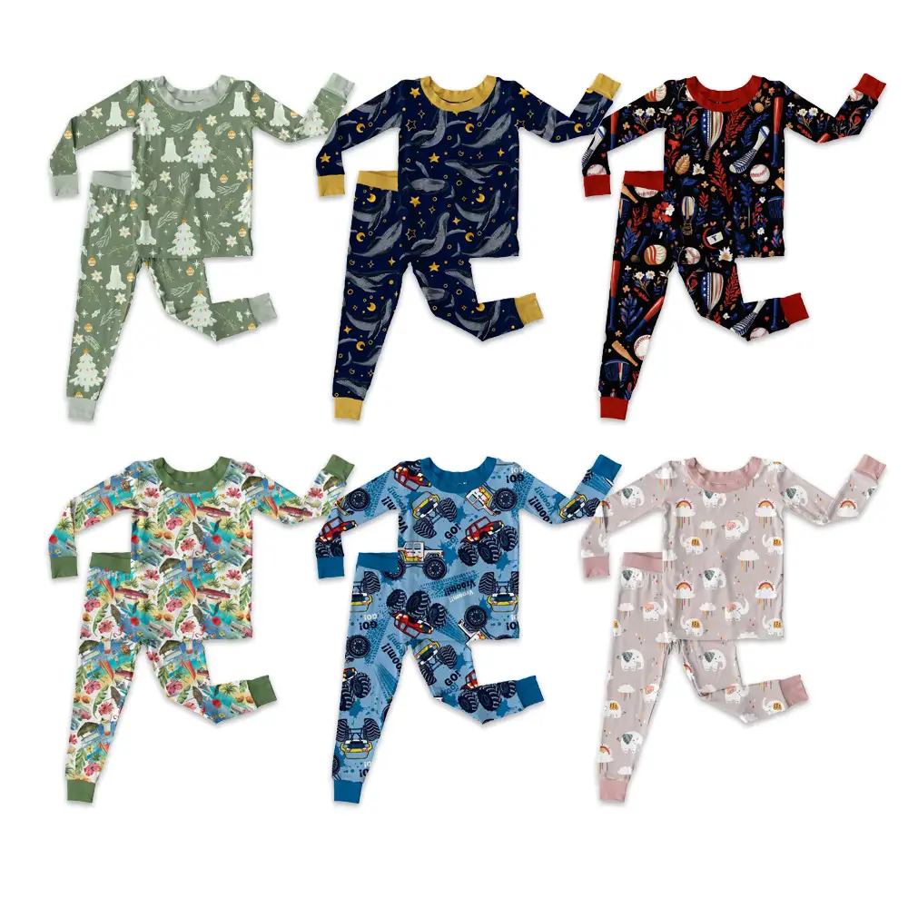 Cartoon Printed SET Bamboo Fiber Pajama With 95 AND Wholesale