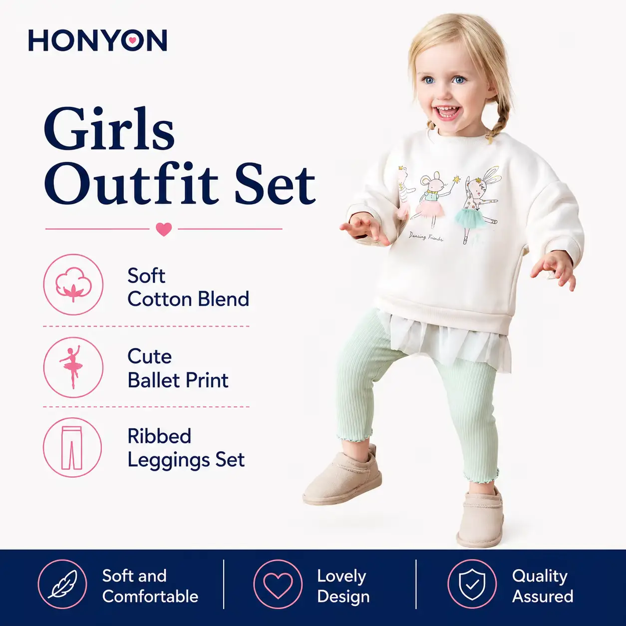 Girls Cotton Print Animal SET Worsted Fabric Suit Polyester Wholesale