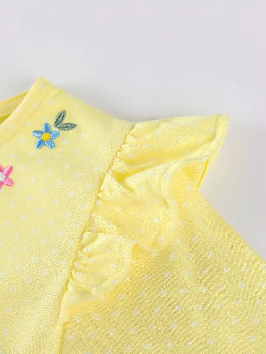 Girls Cotton Cartoon Dress O-neck Polka DOT A-line Long Wholesale product image 4