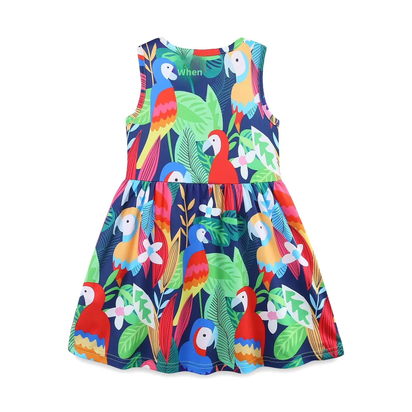 Girls Cartoon Princess Dress Sleeveless Neck Sweet Floral Pattern Wholesale product image 2