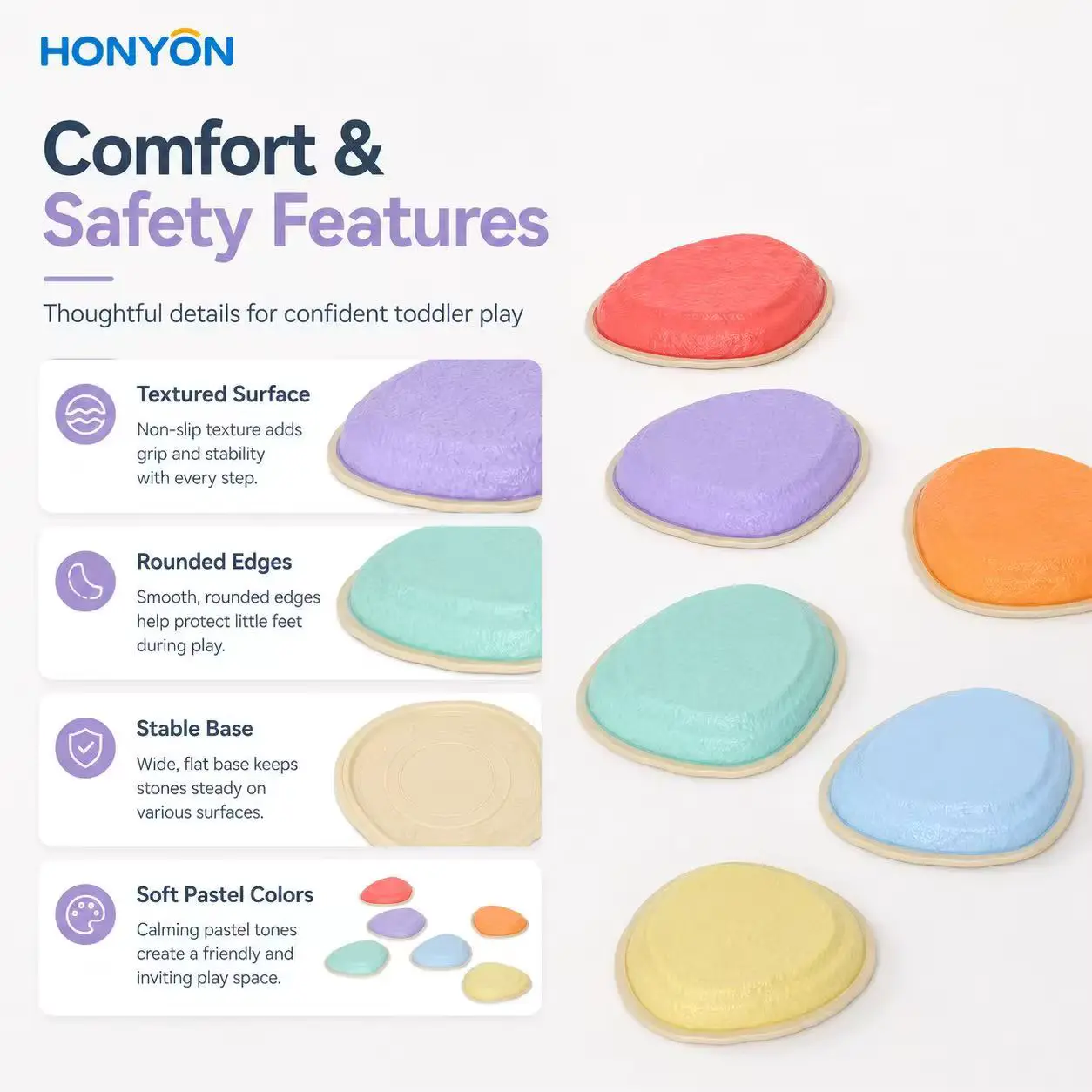 Colorful Tactile Stone Crossing River Balance Feeling Training Equipment Educational Wholesale product image 3