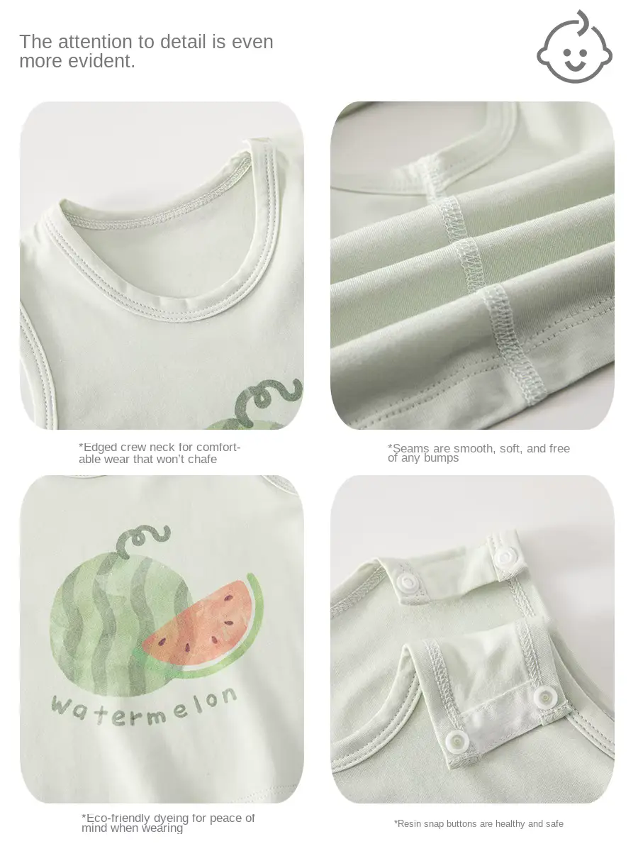 Boys Girls Sleeveless Tank TOP Fruit Pattern Modal Anti-bacterial OEM Wholesale product image 3