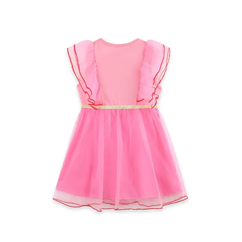 Girls Cotton Mesh Cartoon Dress Layered Knee-length Sleeveless With Wholesale product image 2