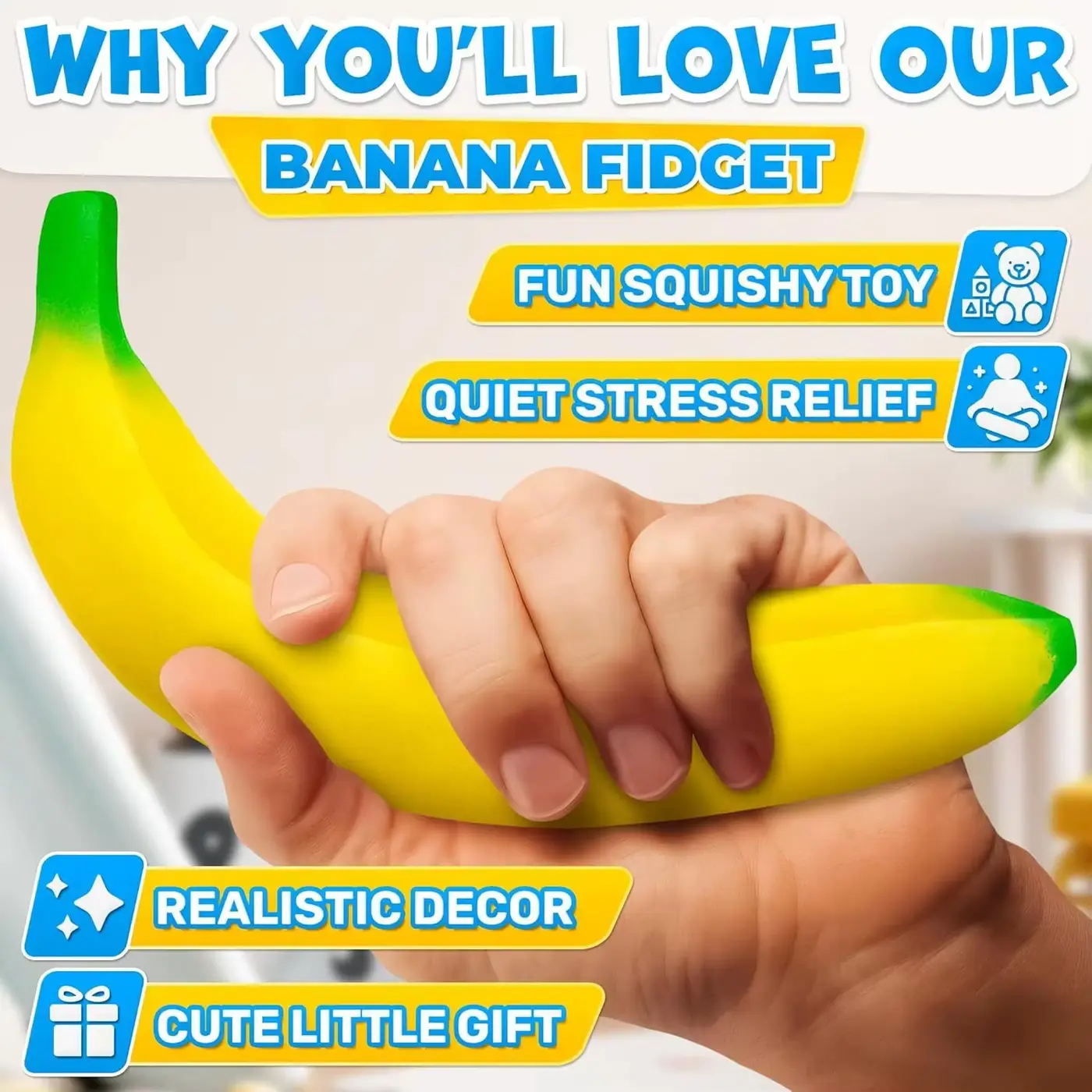 Slow Rising Banana Squishy Stress TOY Soft PU Foam Educational Wholesale product image 3
