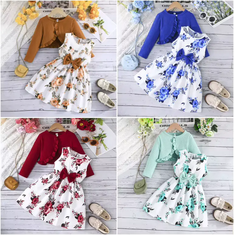 Dress Outfit Coat Fall TWO Piece Colorful Sling Matching Wholesale product image 3