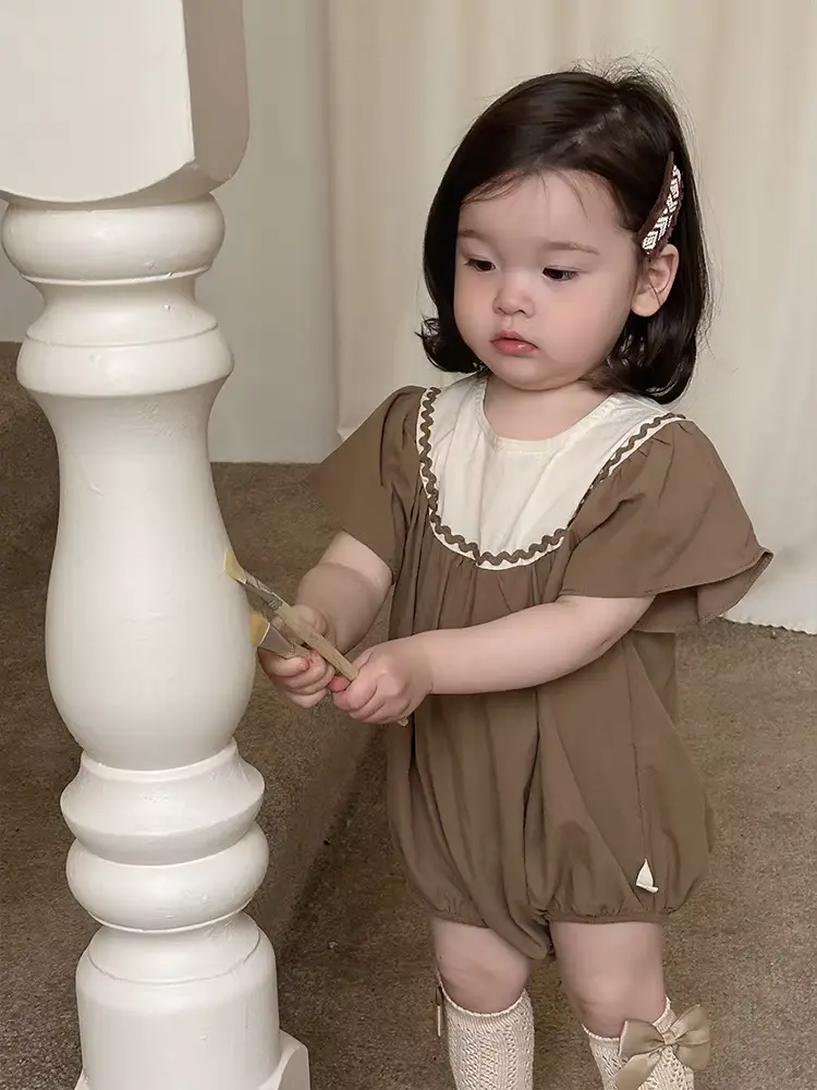 Girls Cotton Infant Anti-bacterial Rompers Regular Short Sleeves O-neck Clothing Wholesale product image 4