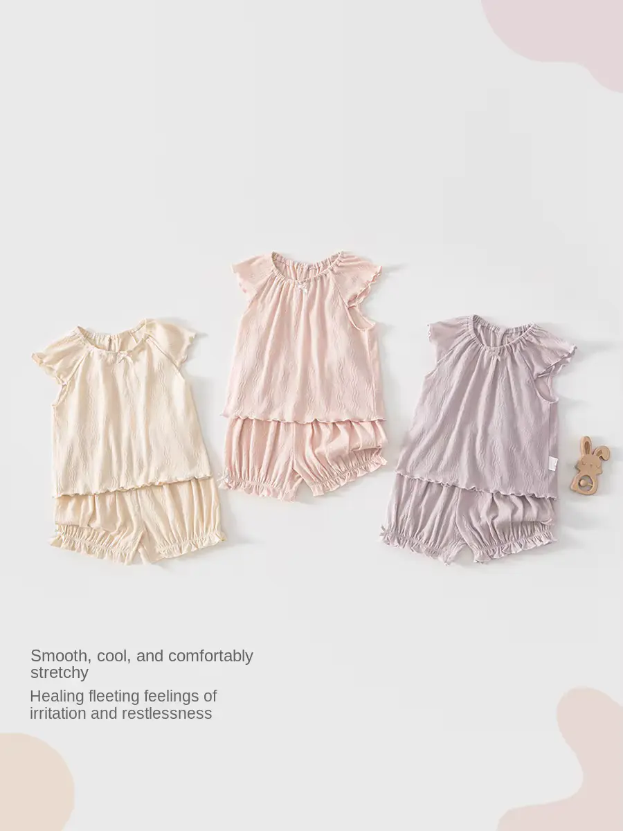 Girls Cotton Shorts SET Outfit Short Sleeve Thin Infant Wholesale