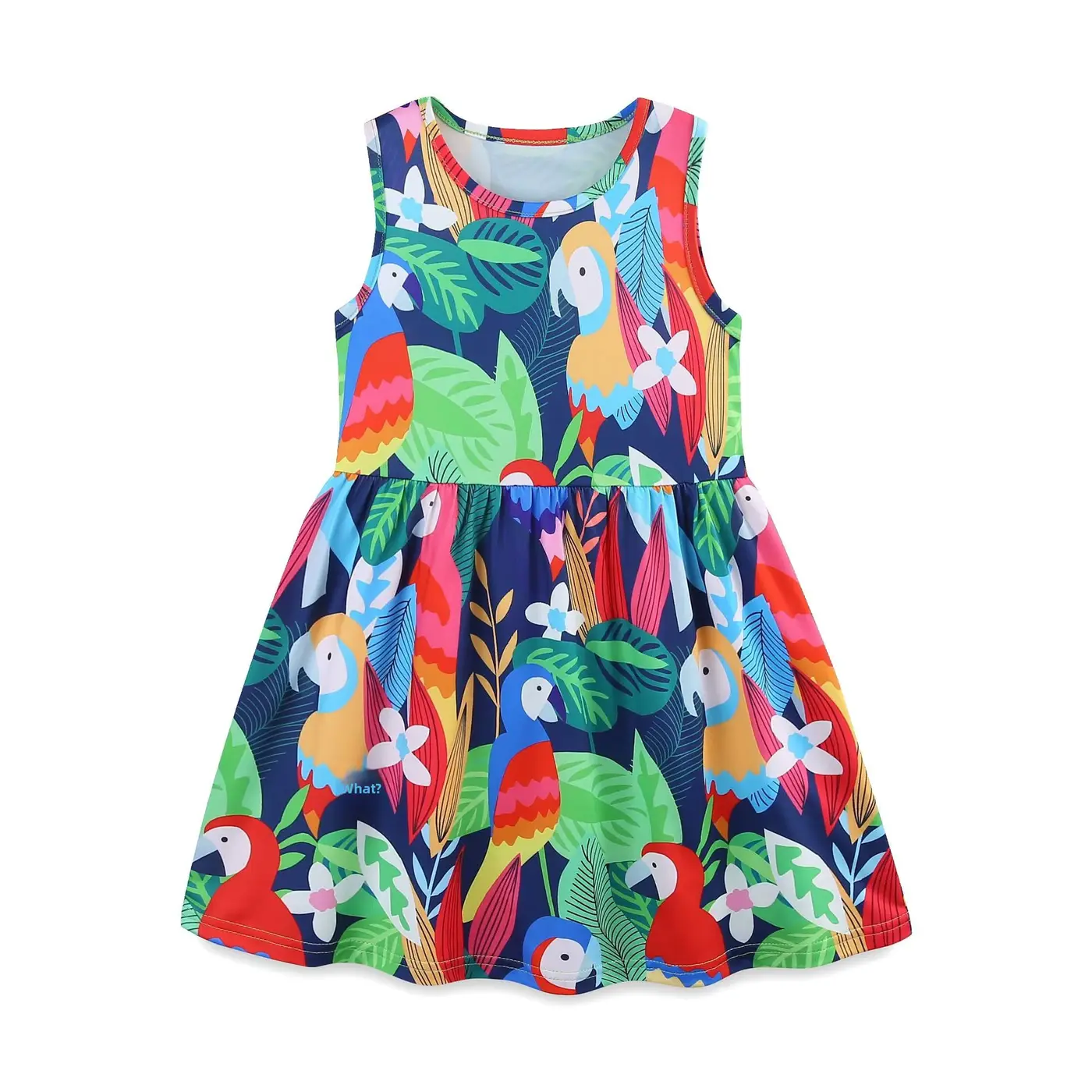 Girls Cartoon Princess Dress Sleeveless Neck Sweet Floral Pattern Wholesale product image 4
