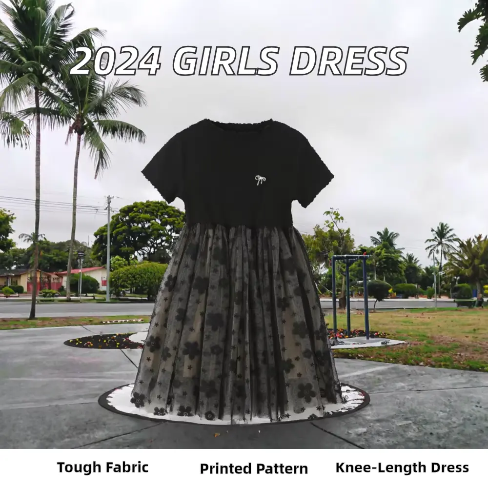 Cotton Printed Princess Dress Korean O-neck A-line Knee-length Breathable Wholesale product image 2