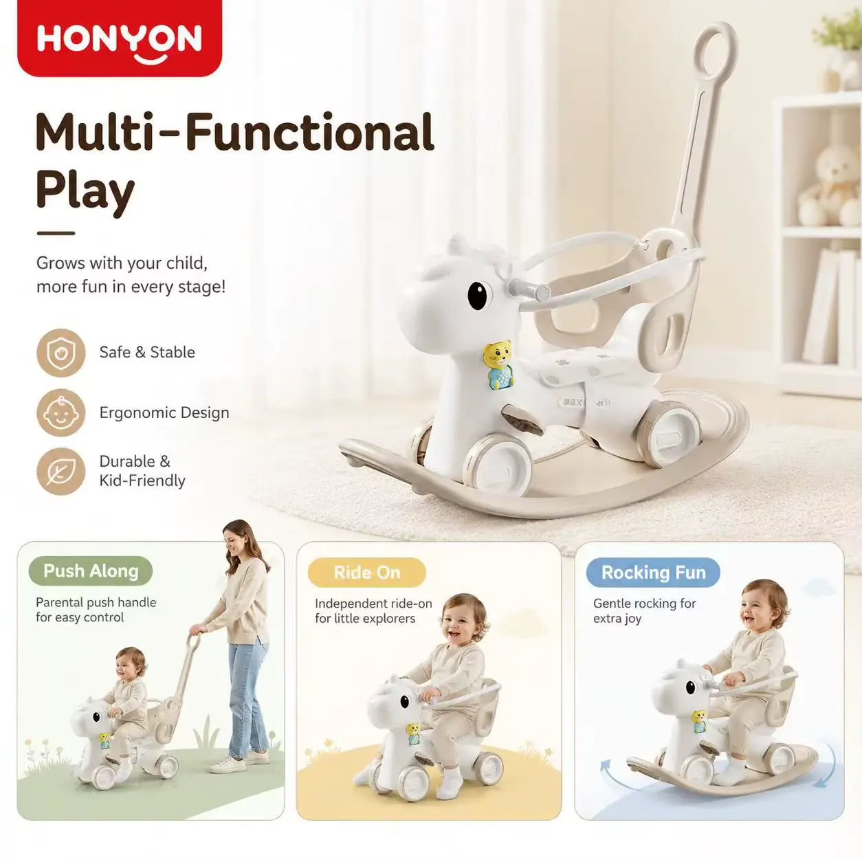 Unisex Walker IN Eco-friendly Hdpe Ride ON Rocking Horse Wholesale