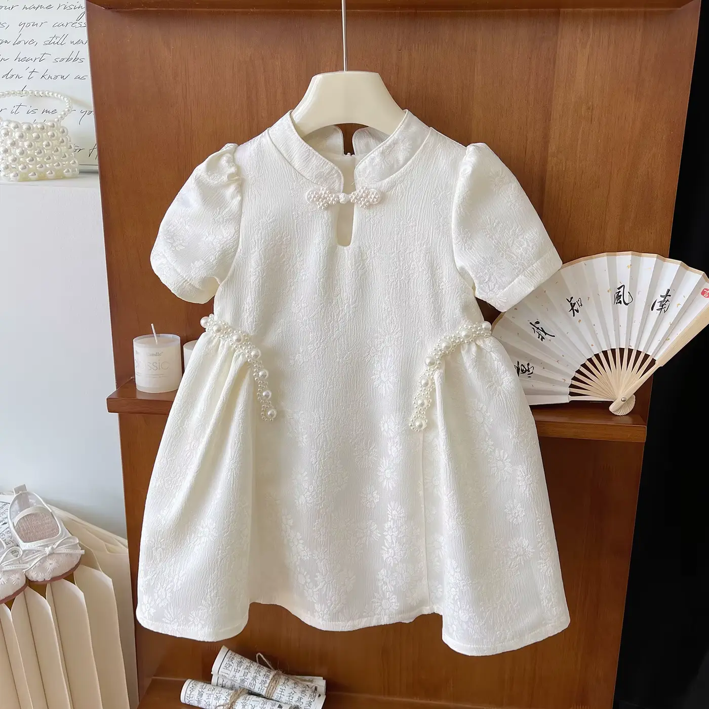 Girls Princess High Quality Eco-friendly Knee-length Short Sleeve Dresses Clothing Wholesale