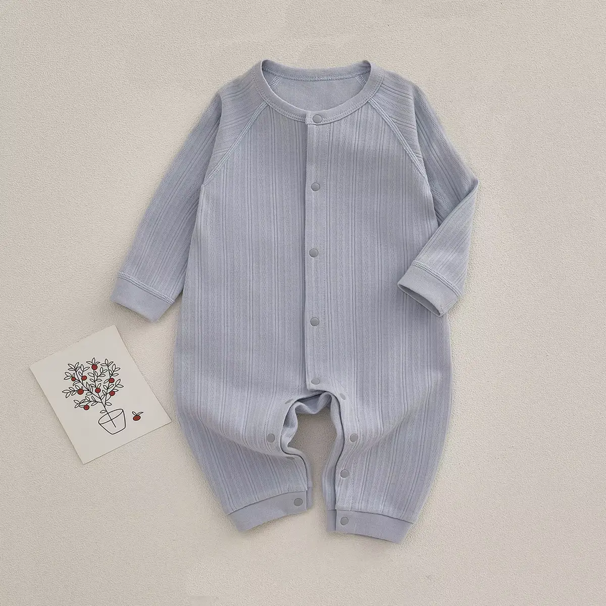 Unisex Cotton Striped Crawler Suit Anti-bacterial 100 Worsted Fabric Clothing Wholesale product image 3