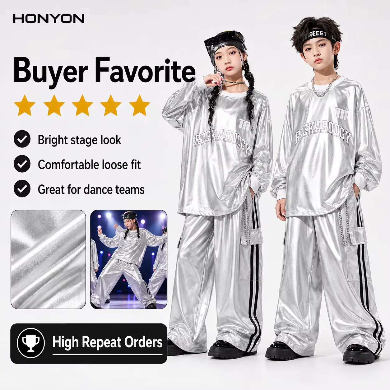 Boys Girls T-shirt Hip-hop Clothes AND Jazz Dance Street Wholesale product image 3