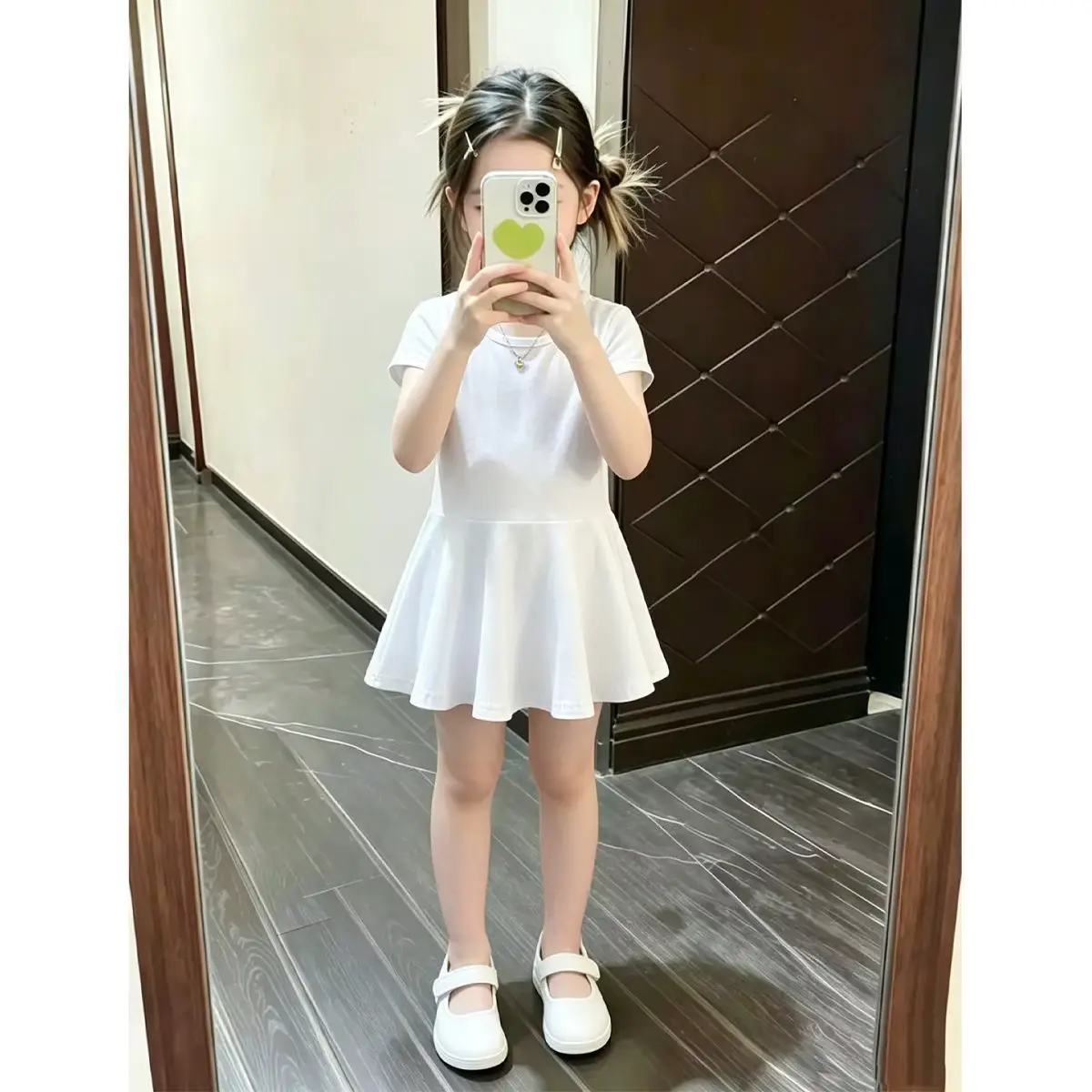 Girls Cotton Dress Toddler Solid Crocheted Short Sleeve Loose Wholesale product image 2