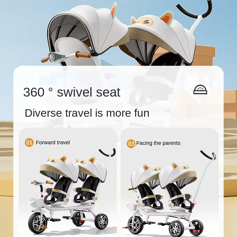 Seat Double Child Bicycle Trolley 1-6 Years OLD Swivel Wholesale product image 3
