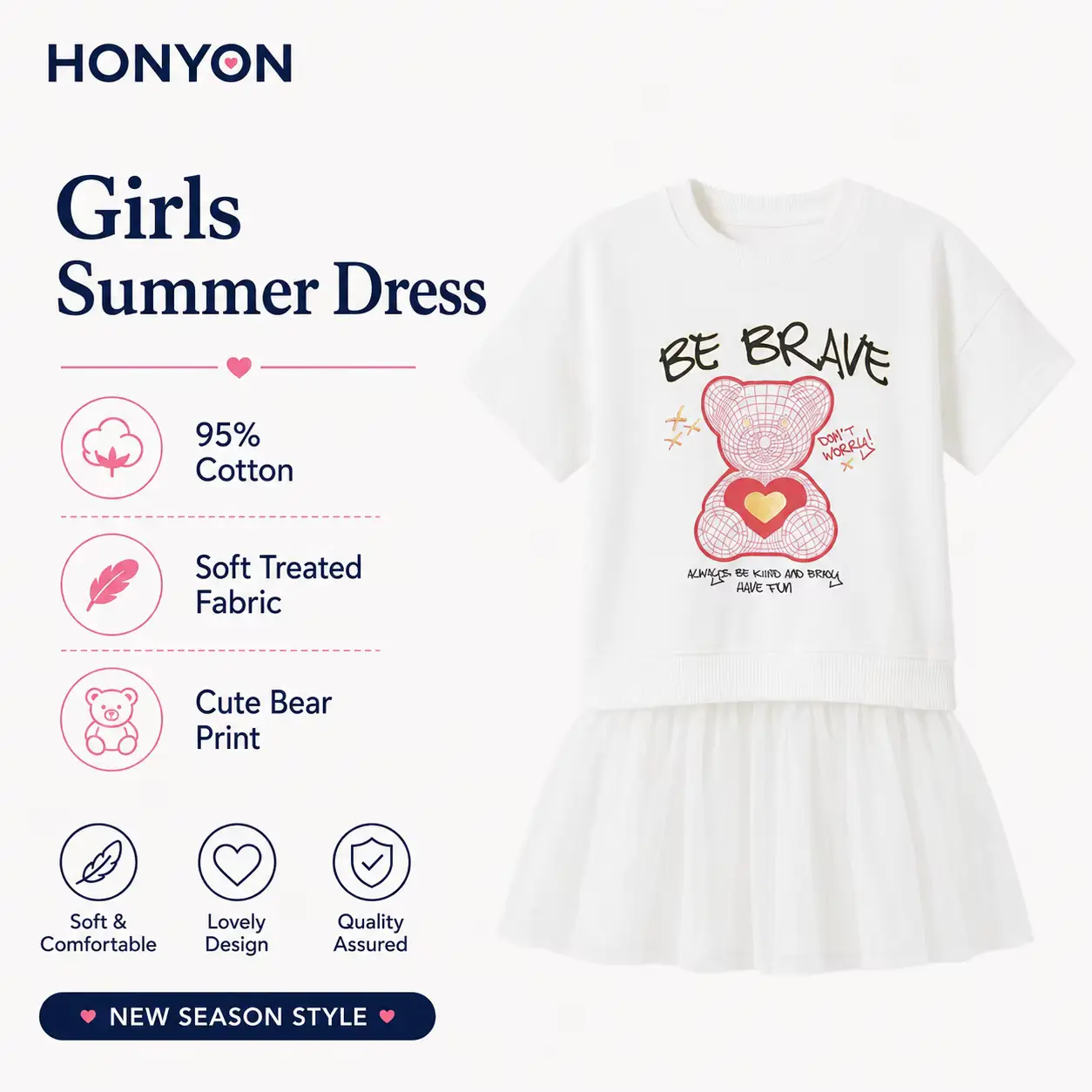 Girls Cotton Cartoon Print Dress O-neck Tutu FOR IN Wholesale