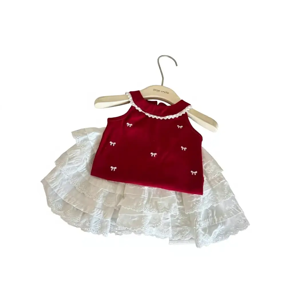 Girls Skirt SET Elsali Sweet Stylish Two-piece Crocheted Knee-length Wholesale product image 4
