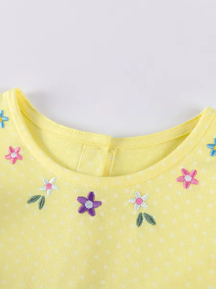 Girls Cotton Cartoon Dress O-neck Polka DOT A-line Long Wholesale product image 3