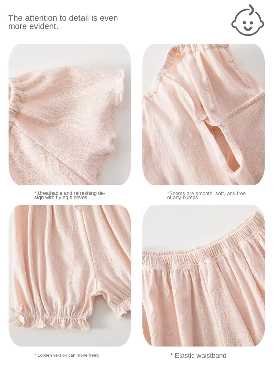 Girls Cotton Shorts SET Outfit Short Sleeve Thin Infant Wholesale product image 3