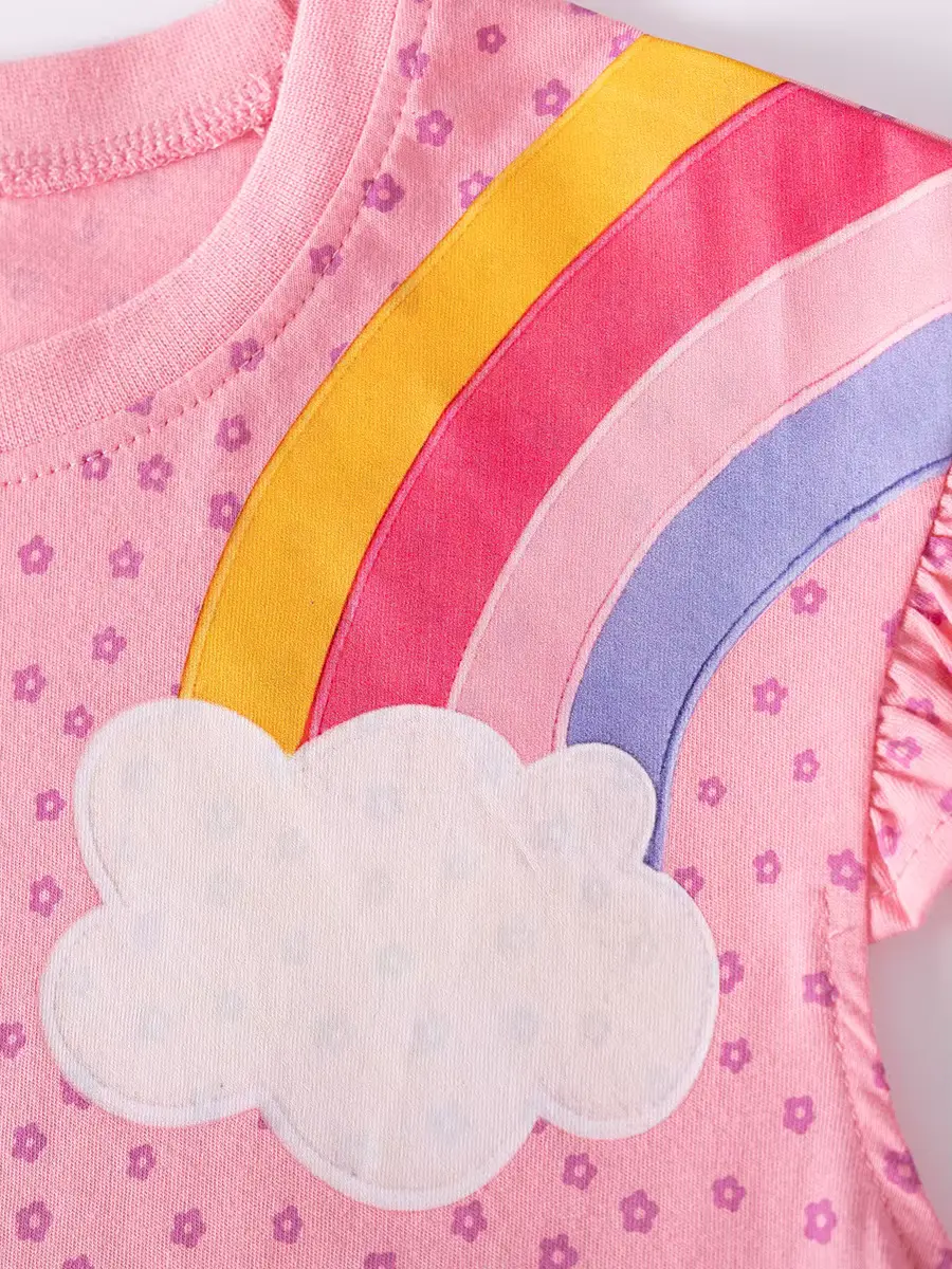 Girls Dress Arrival Boutique Embroidered O-neck Knee-length Regular Sleeve Wholesale product image 3