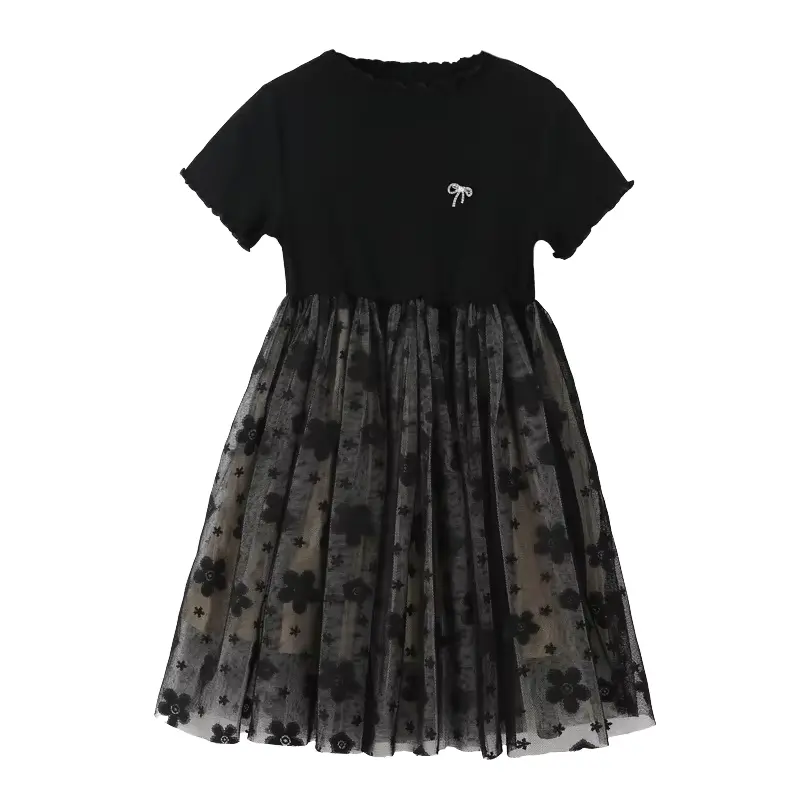 Cotton Printed Princess Dress Korean O-neck A-line Knee-length Breathable Wholesale