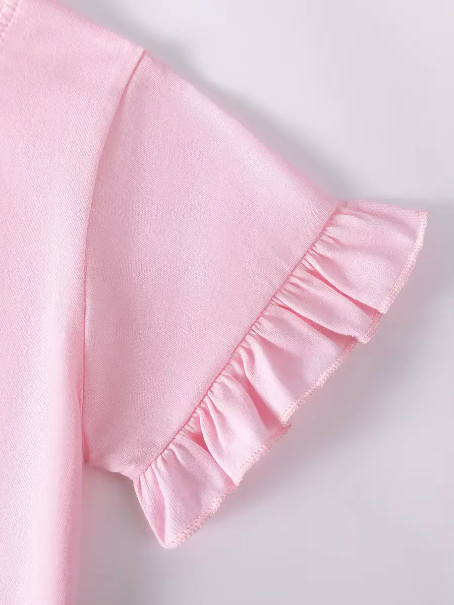 Girls Cotton Dress Wedding Party Knee-length A-line Half Sleeve Wholesale product image 4