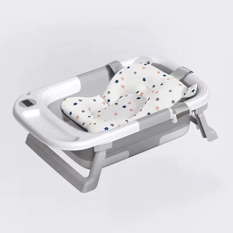 SET Fold-able Bathtub Plastic Newborn Bath TUB With Thermometer Wholesale