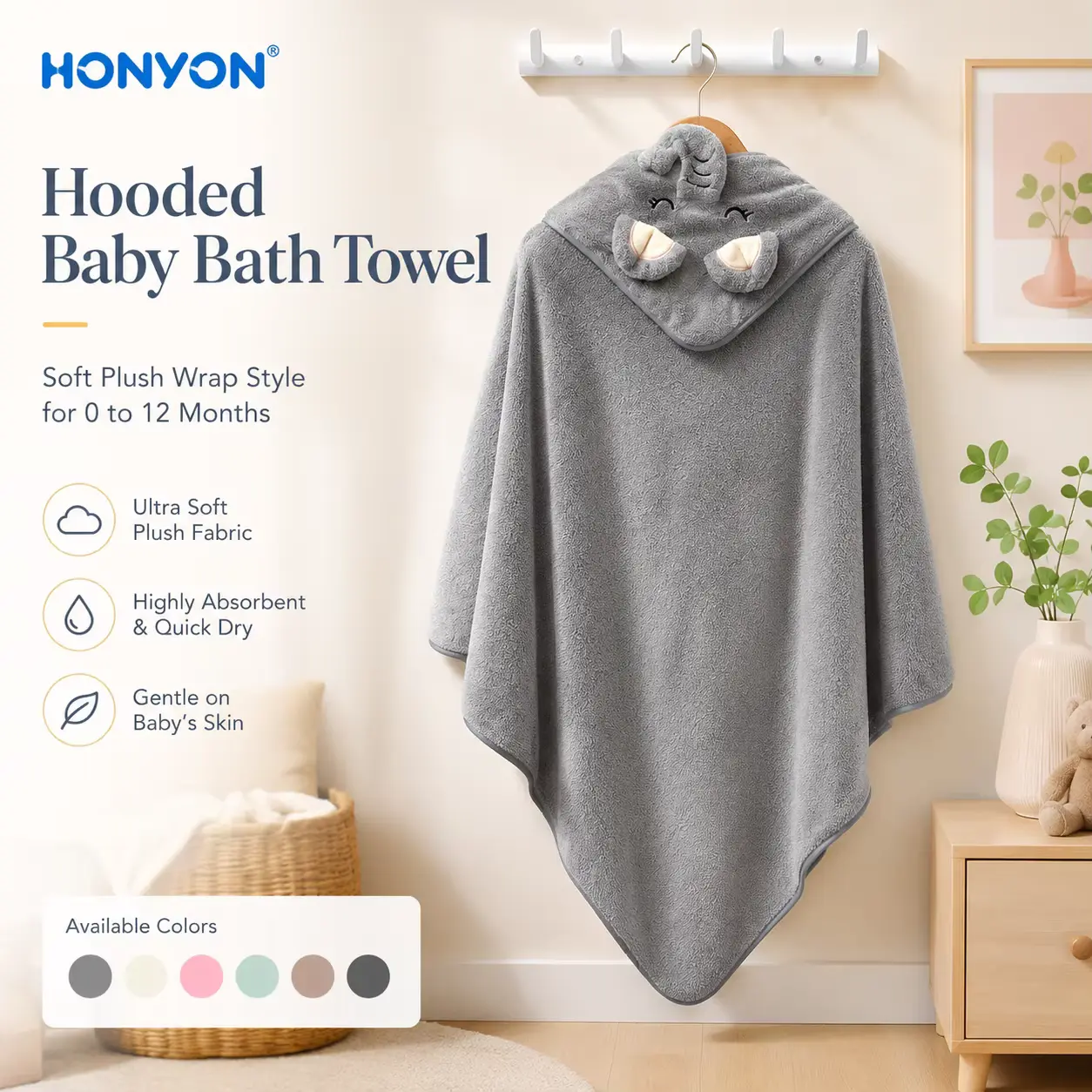 Cotton SET Newborn Hooded Bathrobe With Poncho AND Bear Wholesale