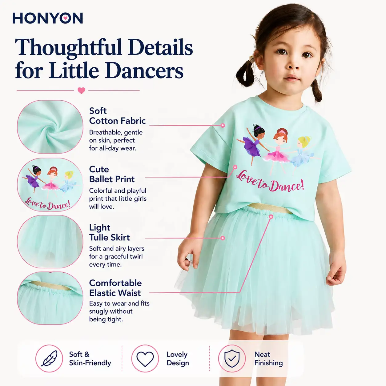 Girls Cotton Printed SET Outfit TWO Piece Ballet Soft Wholesale product image 3